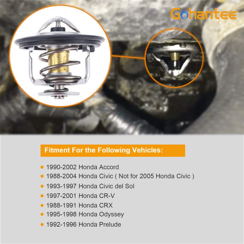 gohantee ترموستات متوافق مع هوندا سيفيك أكورد CRV CRZ CRX سيتي أوديسي برليود HR-V FIT إنسايت أكورا CL EL ILX إنتيغرا ليجند يستبدل 19301PAA306 19301-PLC-315 19301-RNA-315 - Image 3